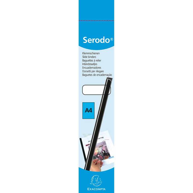 Exacompta Serodo Slide Binders 12mm Pack of 25 Black, Black
