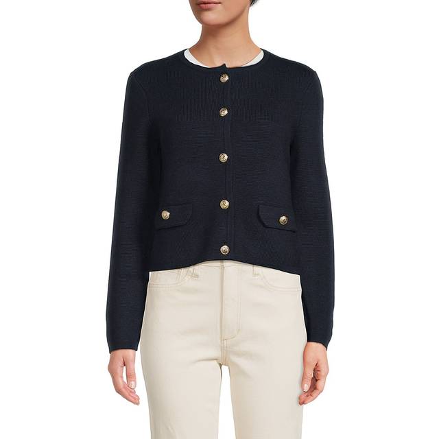 Bruno Magli Cropped Crewneck Wool Jacket