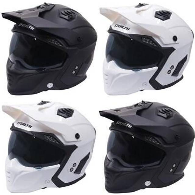 Stealth Fighter HS711 Plain Motorcycle Helmet - Matt Black - Small, Black