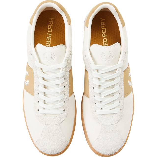 Fred Perry – B4 – Vita/beige sneakers i mocka-Naturlig