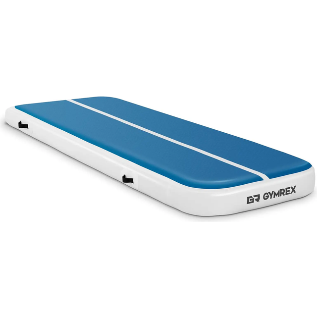 Gymrex Inflatable Gym Mat - Airtrack - 300 x 100 x 20 cm - 150 kg - blue/white GR-ATM4