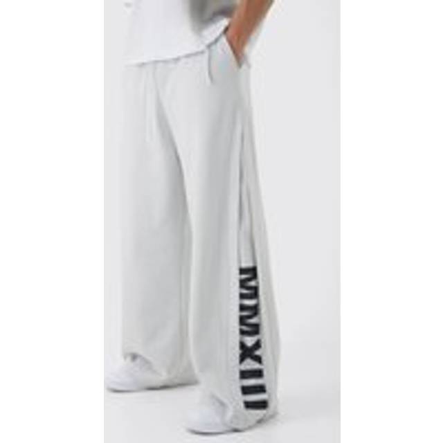 Extreme Wide Leg Pleated Gusset Jogger - Grey - M