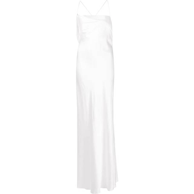Michelle Mason - silk cowl neck gown - women - Silk - 8 - Neutrals