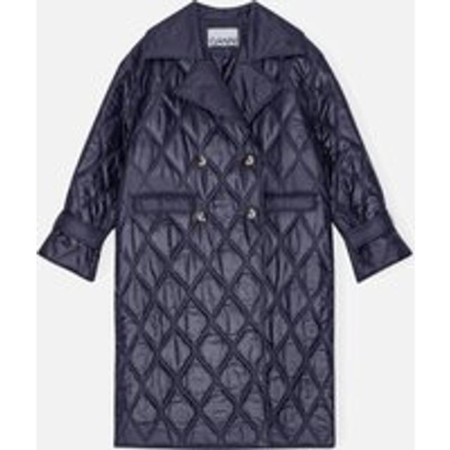 Ganni Shiny Quilted Shell Coat - S/M