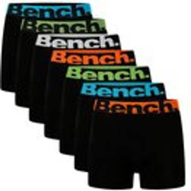Bench Mens 7 Pack 'Diego' Cotton Blend Boxers - Black - Size Small