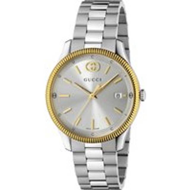 GUCCI G-Timeless Quartz 38MM Yellow Gold Bezel Men's Watch YA1264233 - Silver - 38 mm