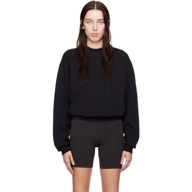 Cotton Fleece Crewneck Pullover - ONYX - X-Small