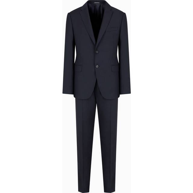 Slim-fit, single-breasted suit in tone-on-tone micro-striped virgin wool