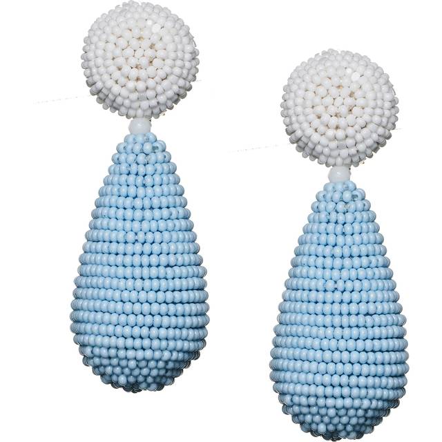 ALENA EARRINGS - POWDER BLUE/WHITE