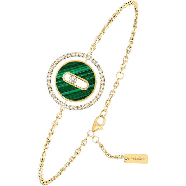 Messika Yellow Gold, Diamond and Malachite Lucky Move Bracelet - One size