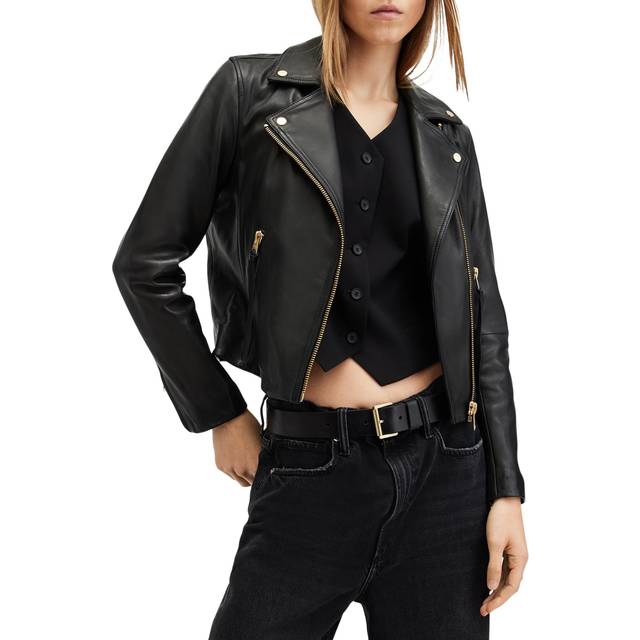AllSaints, Jacka, Dam, XS, Läder, Läderjacka Dalby - black (XS)