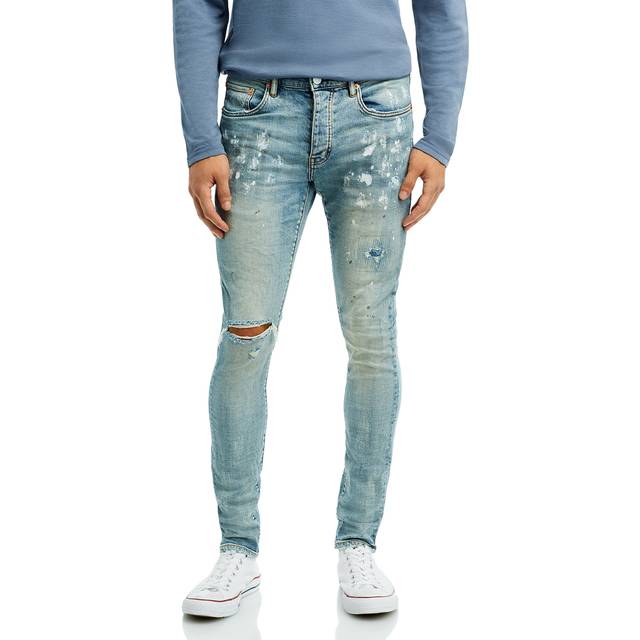 PURPLE BRAND Mid Rise Slim Leg Jeans - Blue