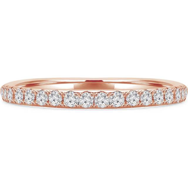 Majesty Diamonds MD230308-7.5 0.2 CTW Round Diamond Semi-Eternity Anniversary Wedding Band Ring in 14K Rose Gold - Size 7.5