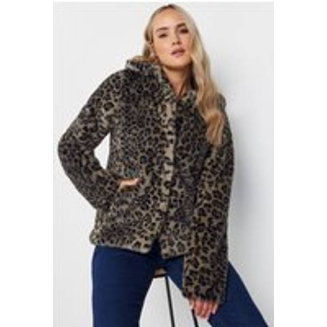 Lts Tall Brown Leopard Print Faux Fur Coat 14 Lts | Tall Women's Coats
