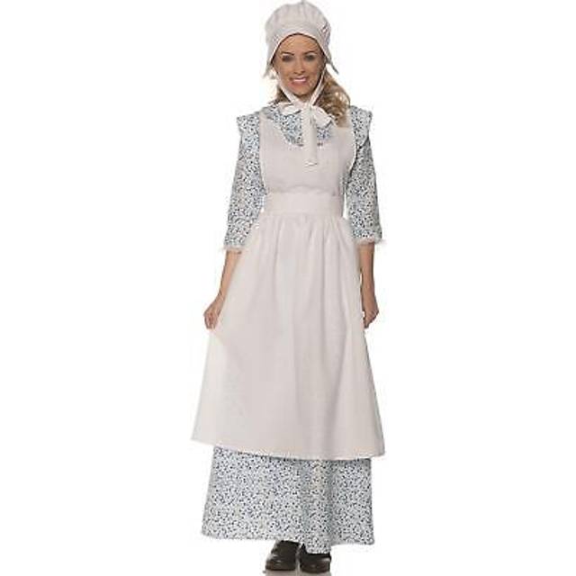 Pioneer Womens Costume with Apron and Bonnet | Large