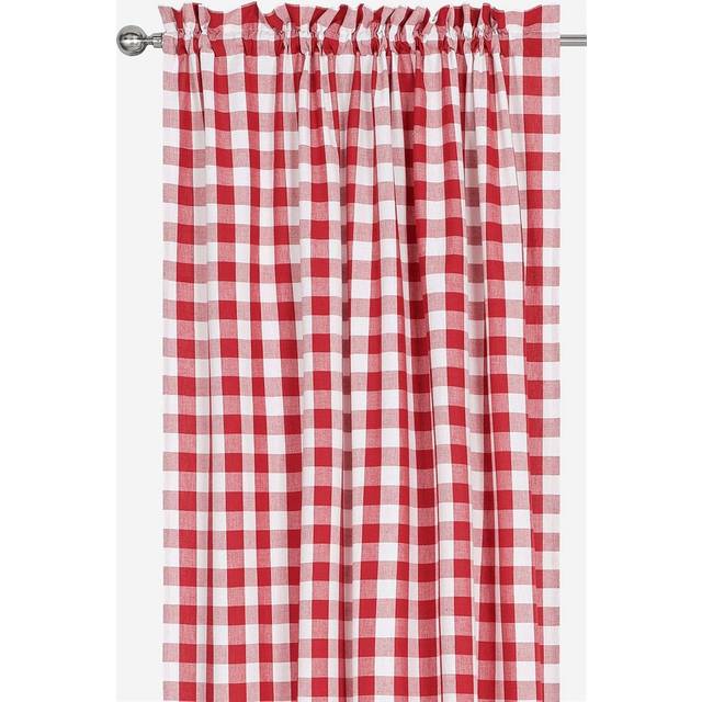 Vävda, rutiga gardinlängder 2-pack