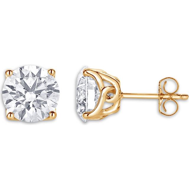Bloomingdale's Fine Collection Certified Lab Grown Diamond Tulip Setting Stud Earrings in 18K Yellow Gold, 5.0 ct. t. w.