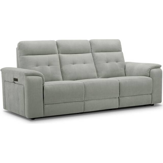 Amigo Sage Fabric Sofas - 3 Seater Recliner with Power Headrests - Juno Range - Oak Furnitureland