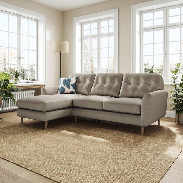 Sven Opulent Velvet Large Corner Chaise Sofa - Grey