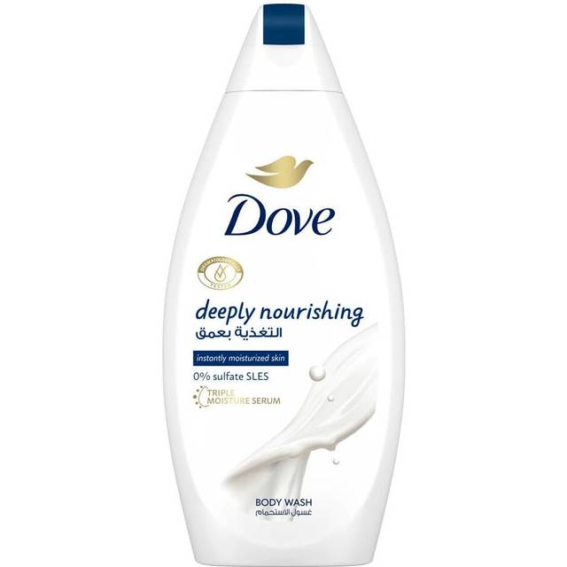 DOVE Deeply Nourishing Body Wash for Instantly Moisturized Skin 500ml | No Sulfates & Parabens | Triple Moisture Serum Shower Gel