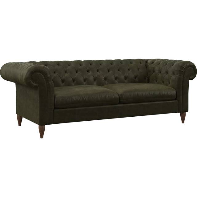 John Lewis Cromwell Grand 4 Seater Leather Sofa Bed, Dark Leg