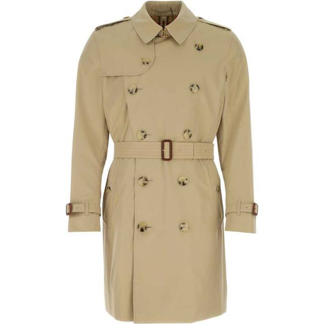 BURBERRY Men's Cotton Kensington Trench Coat - Black