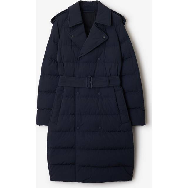 Burberry Logo Applique Wool-Trim Coat
