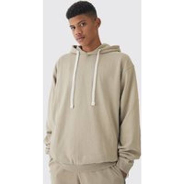Tall Oversized Loopback Ribbed Applique Zip Joggers - Grey - M