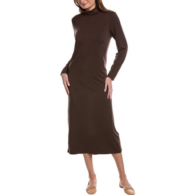 EILEEN FISHER Scrunch Neck Midi Dress