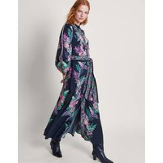 Mirella Palm Shirt Dress - Black - 12