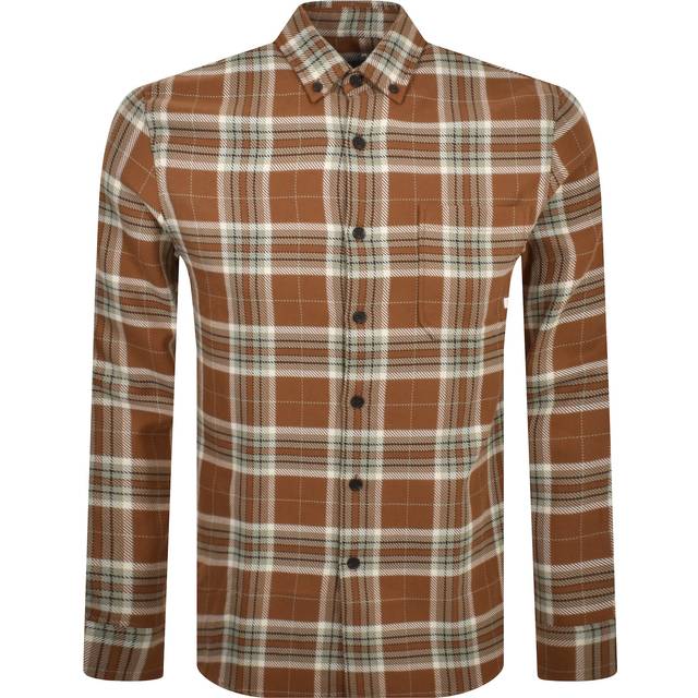 Marcelo Casual Fit Check Shirt In Teak