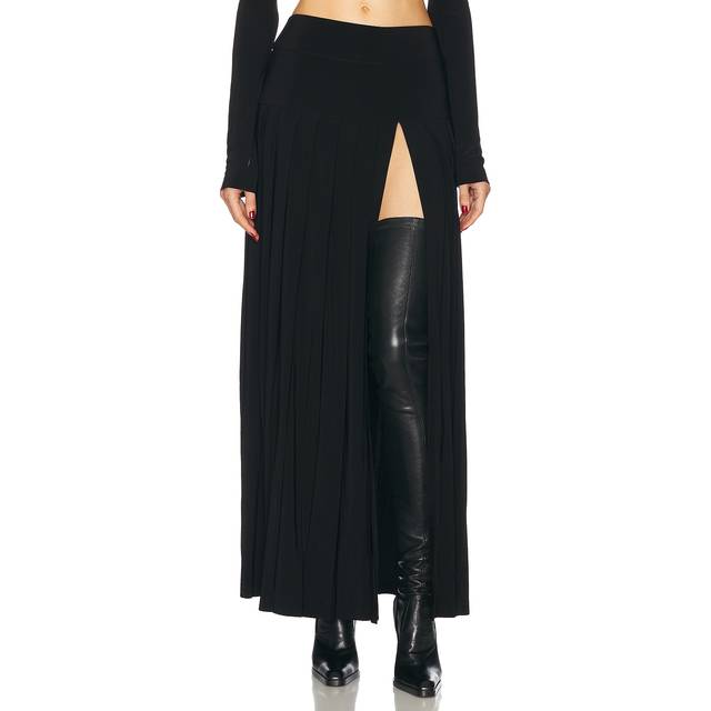 Norma Kamali for FWRD Pleated Long Skirt in Black - Black. Size L (also in S, XS). (L)