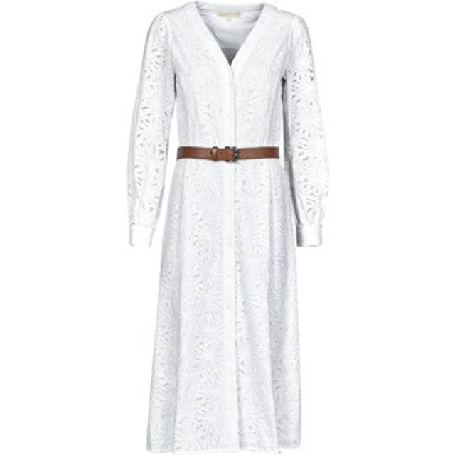 MICHAEL Michael Kors  Long Dress PALM EYELET KATE DRESS  - EU XL - White - EU XL