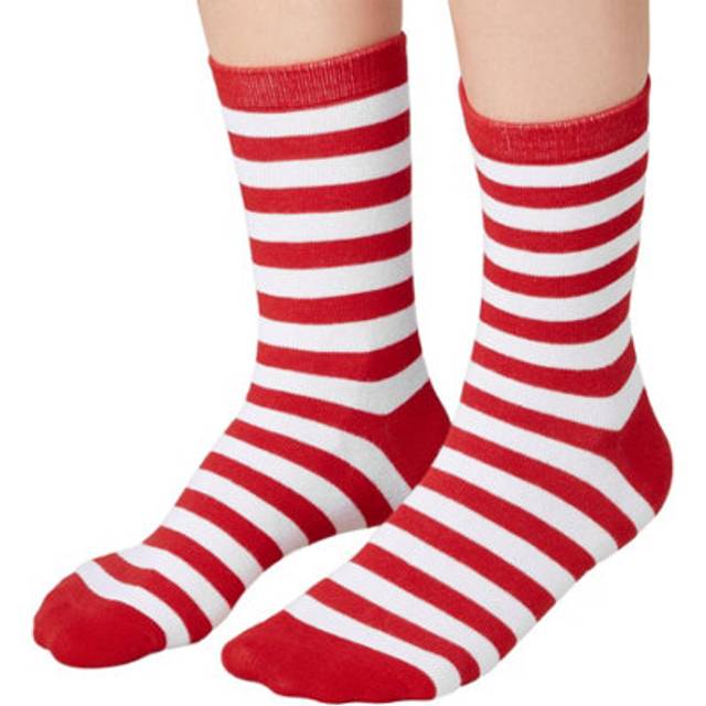 Christmas socks unisex stripe long fluffy comfy winter warm xmas red white