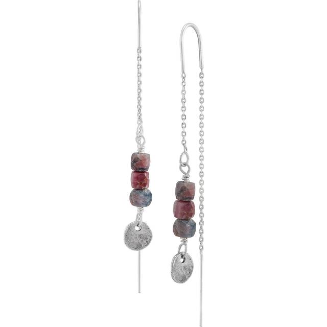 Silpada 'Tall Tales' Threader Natural Tourmaline Earrings in Sterling Silver - Multi-Color