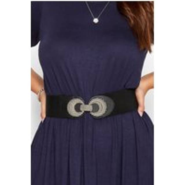 Black Double Circle Wide Belt - 26-28