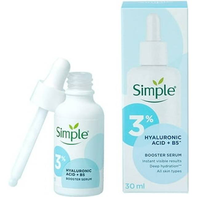 Simple 3% Hyaluronic Acid + B5* Booster Serum Serum Skin Care Suitable for All Skin Types for Hydrated, Softer Skin 30 ml