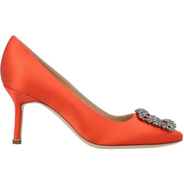 Manolo Blahnik Womens Hangisi 070 Pump Orange viscose - Size EU/IT 36