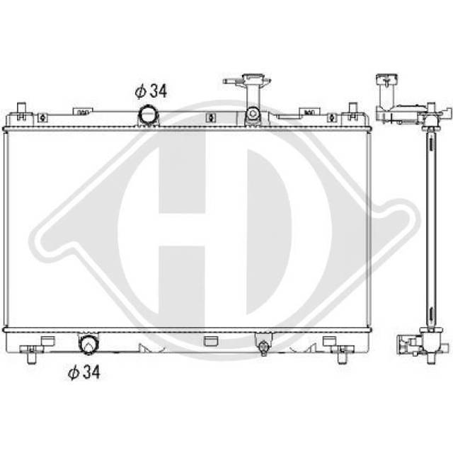 DIEDERICHS Kylare, motorkylning DCM3911 Aluminium 375 682 16 SUZUKI: Vitara IV SUV
