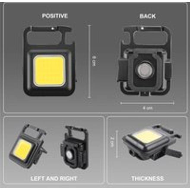 3Pcs Mini LED Flashlight Portable USB Rechargeable Work Light Bright Keychain Small Pocket Flashlights for Outdoor