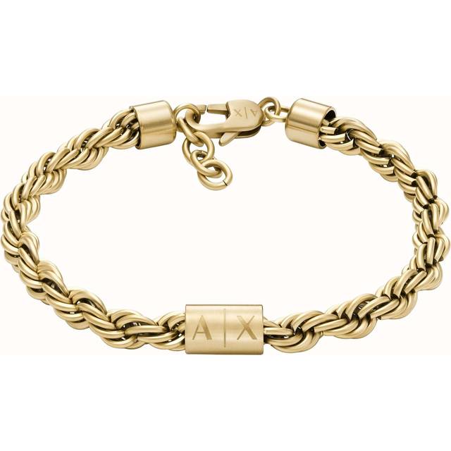 Armani Exchange guldfärgat kedjearmband i rostfritt stål, AXG0124710, Honungsguld