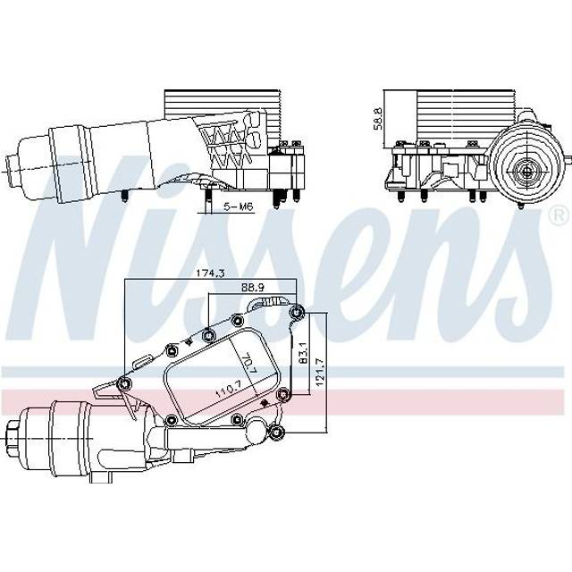 Oil cooler, engine oil 91385 Nissens 91385