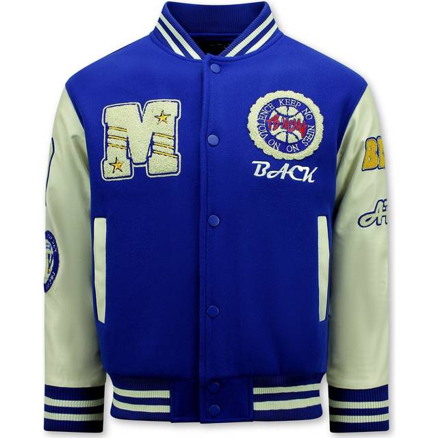 Enos, Jacka, Herr, 2Xl, Polyester, Vintage Oversized American Baseball Jacke Herrar - 7086 - blue (2XL)