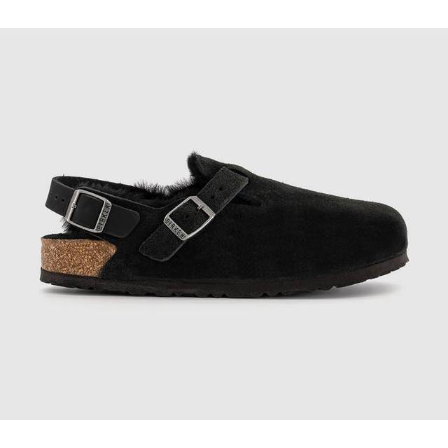 Birkenstock "Tokio" Fur Mules - Black   - 39 IT