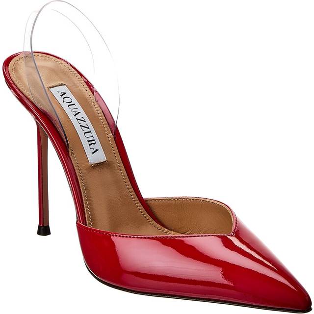 Aquazzura V Plexi 85 Patent & Vinyl Slingback Pump