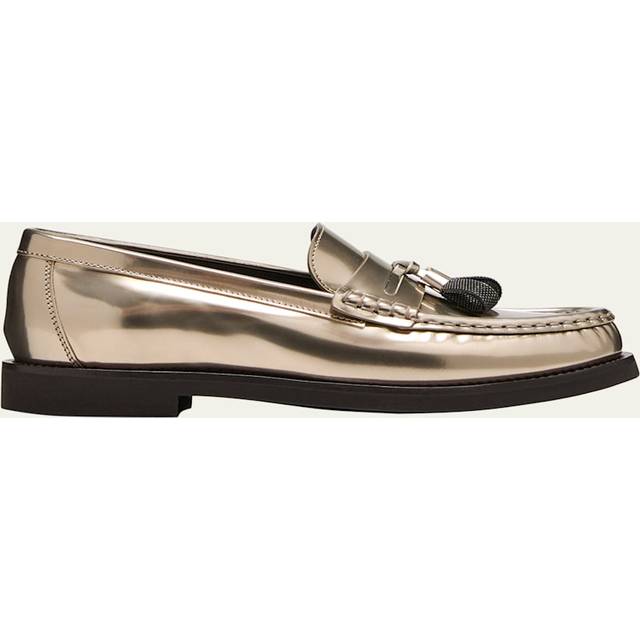 Brunello Cucinelli Metallic leather penny loafers - gold (UK 2)