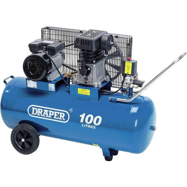 Draper Air Compressor - Belt Drive, 3HP, 100ltr, 230V