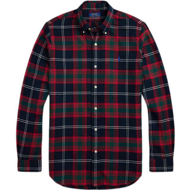 Polo Ralph Lauren Classic-Fit Brushed Cotton Flannel Shirt - XL - Blue