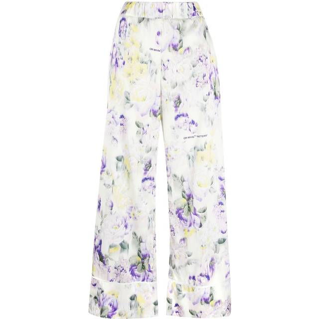 OFF-WHITE Women's Chine Satin Pyjama Pants - Green - Size: 6
