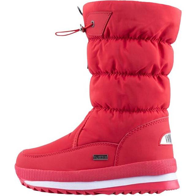 (Red, 36?FootÂLength23cm/9.2in) Women Winter Snow Boots Middle Tube Non Slip Large Size Keep Warm Cotton Shoes